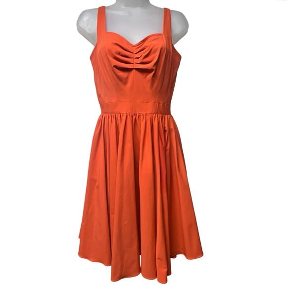Z Spoke Zac Posen New York Orange Sleeveless Short Fit & Flare Dress Size 4 - Picture 1 of 6
